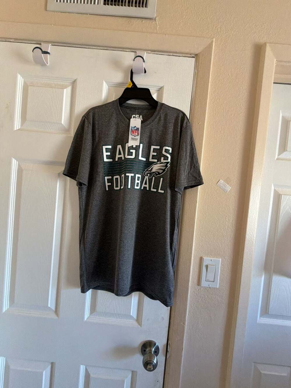 CSA NFL Team Apparel Philadelphia Eagles Football T-Shirt Gray